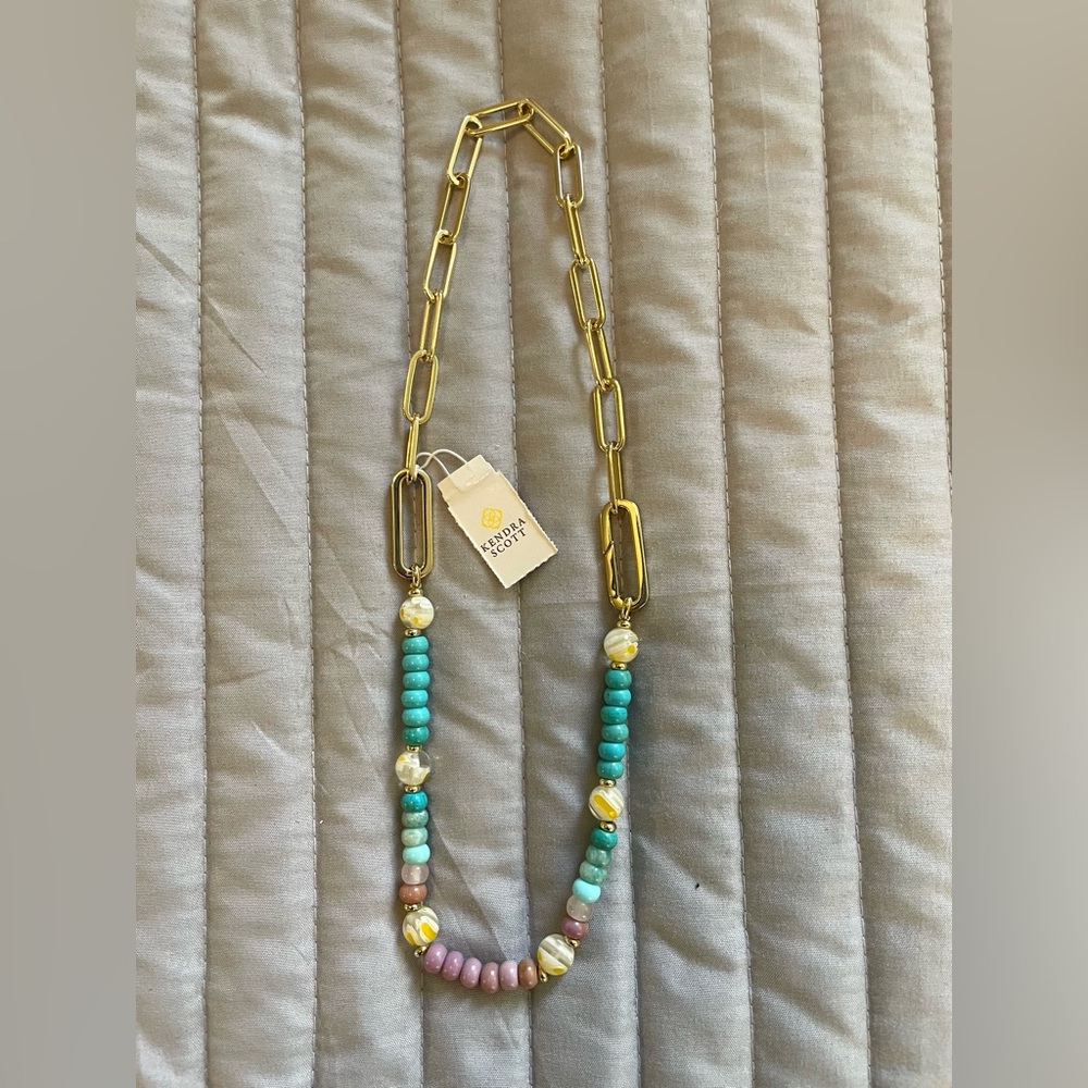 Kendra Scott Chain Link Necklace with beaded details